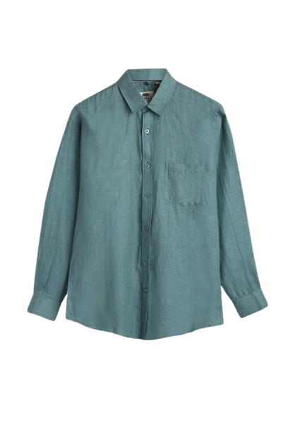 Blue and White Ethnic Block Printed Holiday Halfsleeves Cotton Shirt